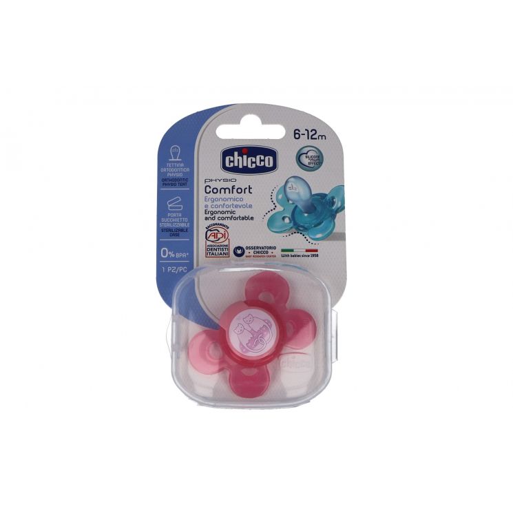 Chicco Physio Comfort Succhietto Silicone Rosa 6-16 Mesi